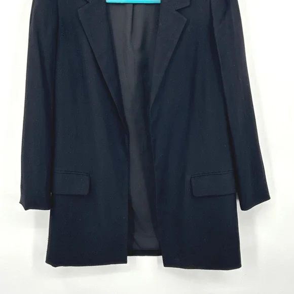 AllSaints Womens Aleida Blazer 0 Black Open Front Longline Minimalist Workwear - Picture 6 of 9